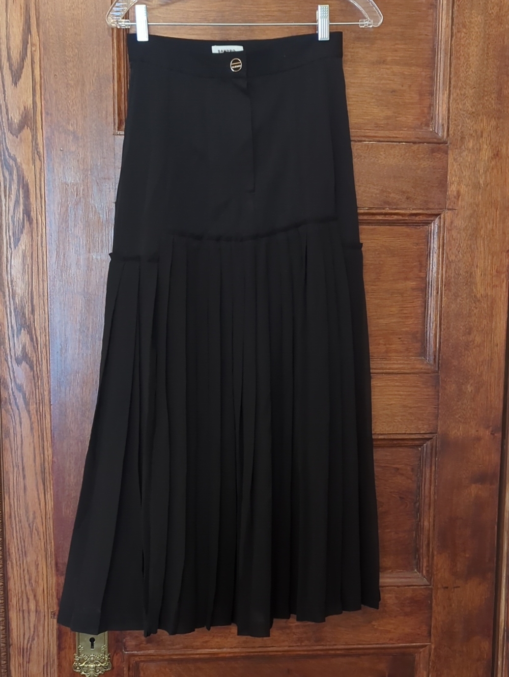 NWT Sandro Black Pleated Midi Skirt | Size 36 - Picture 5 of 8